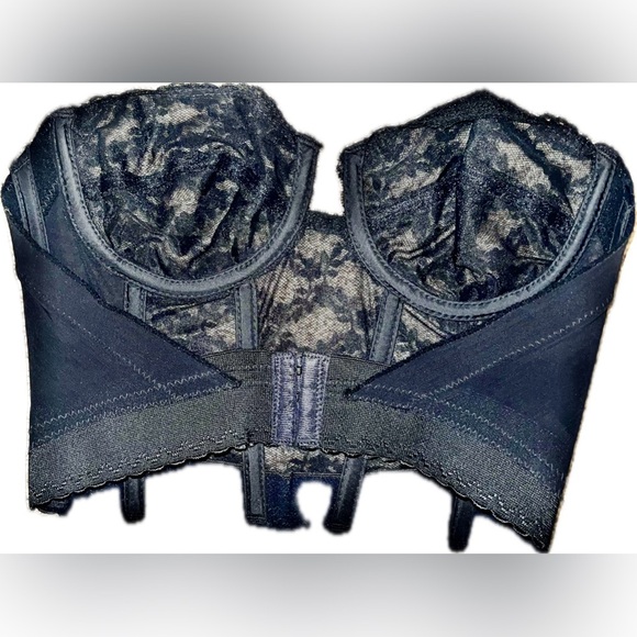 Black 34B strapless low back backless bustier underwire bra top - Picture 3 of 5